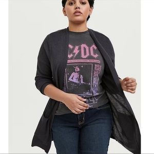 Torrid dark grey open front knit cardigan